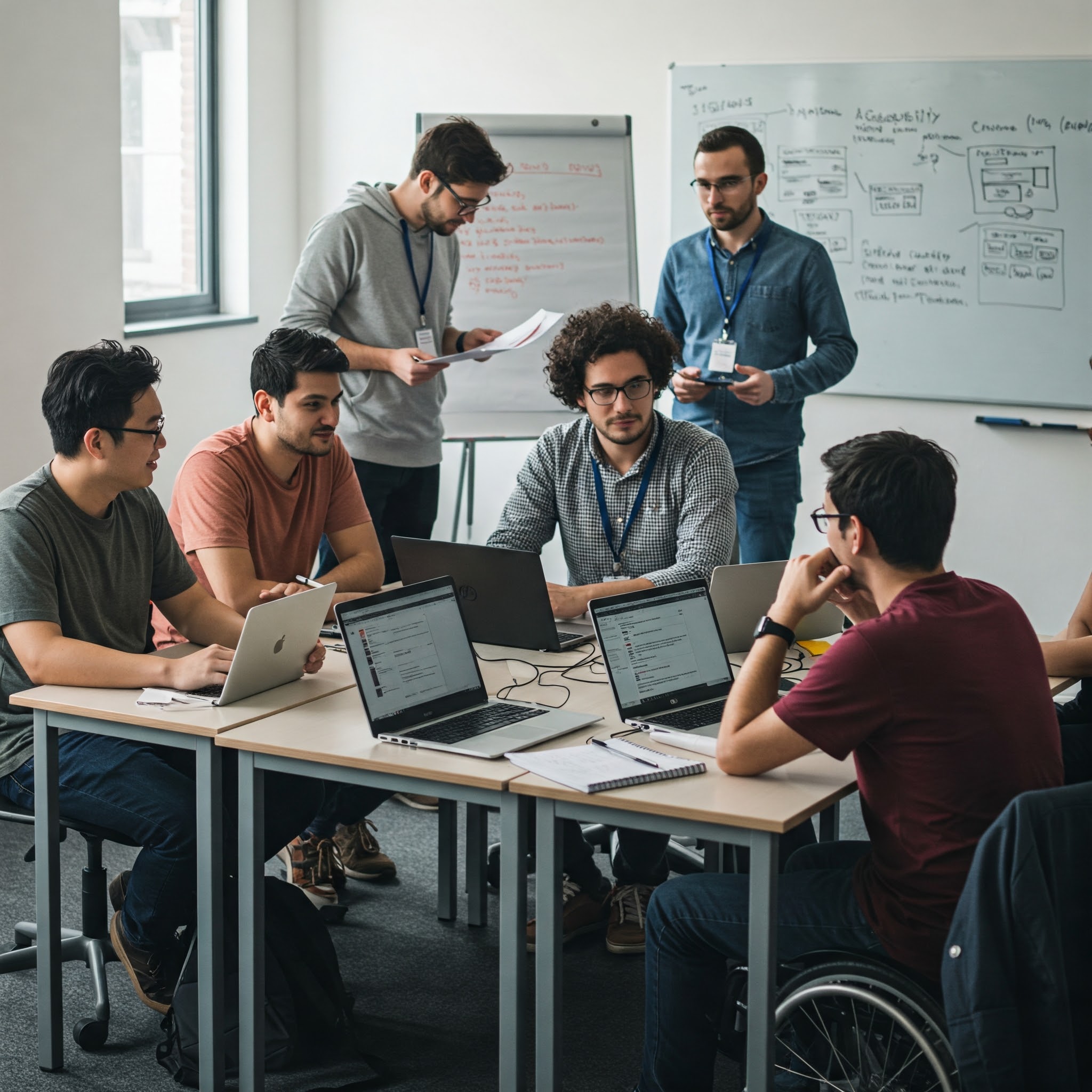 Accessibility training session with developers and designers